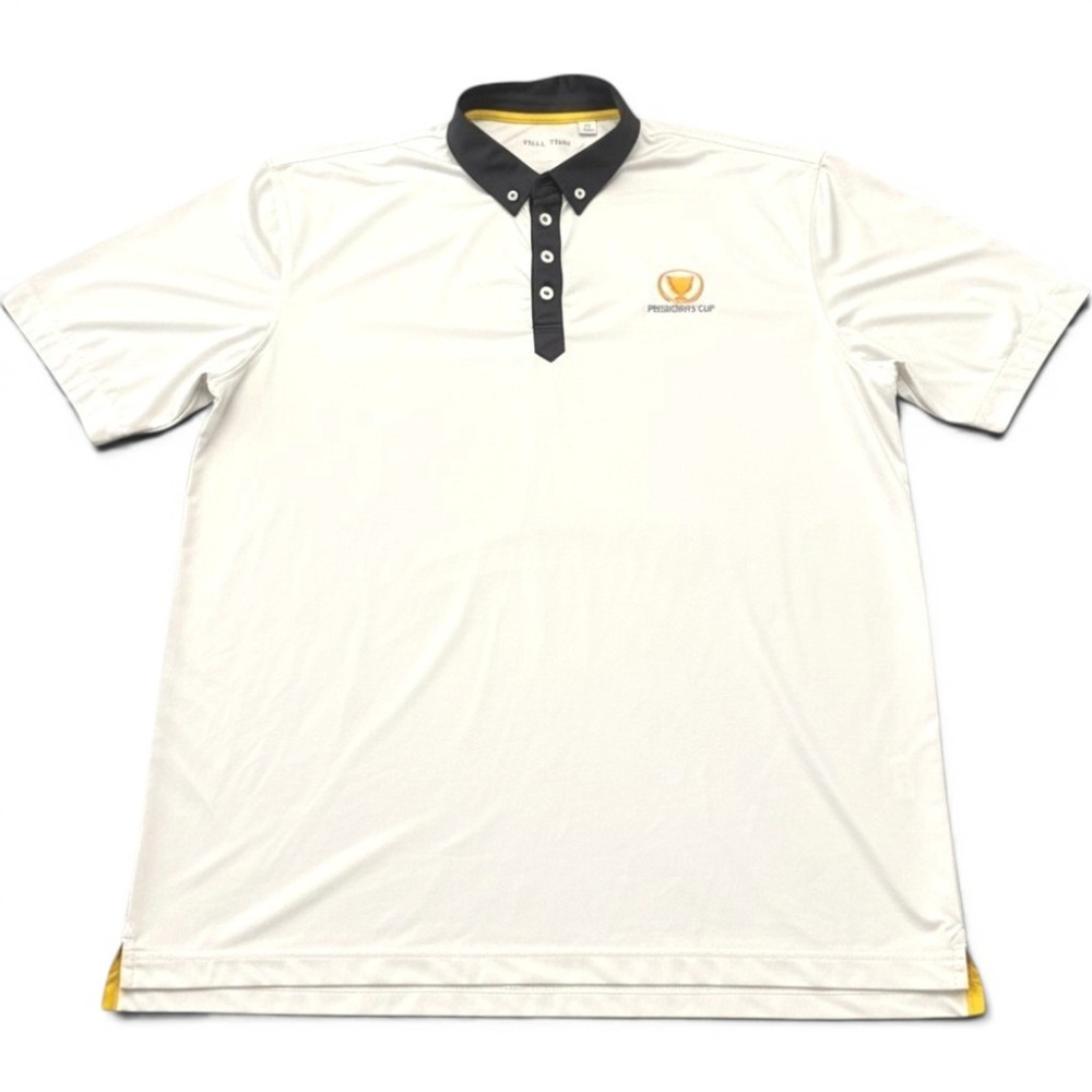 Full Turn Presidents Cup Golf Polo Mens Large White Black Performance Shirt